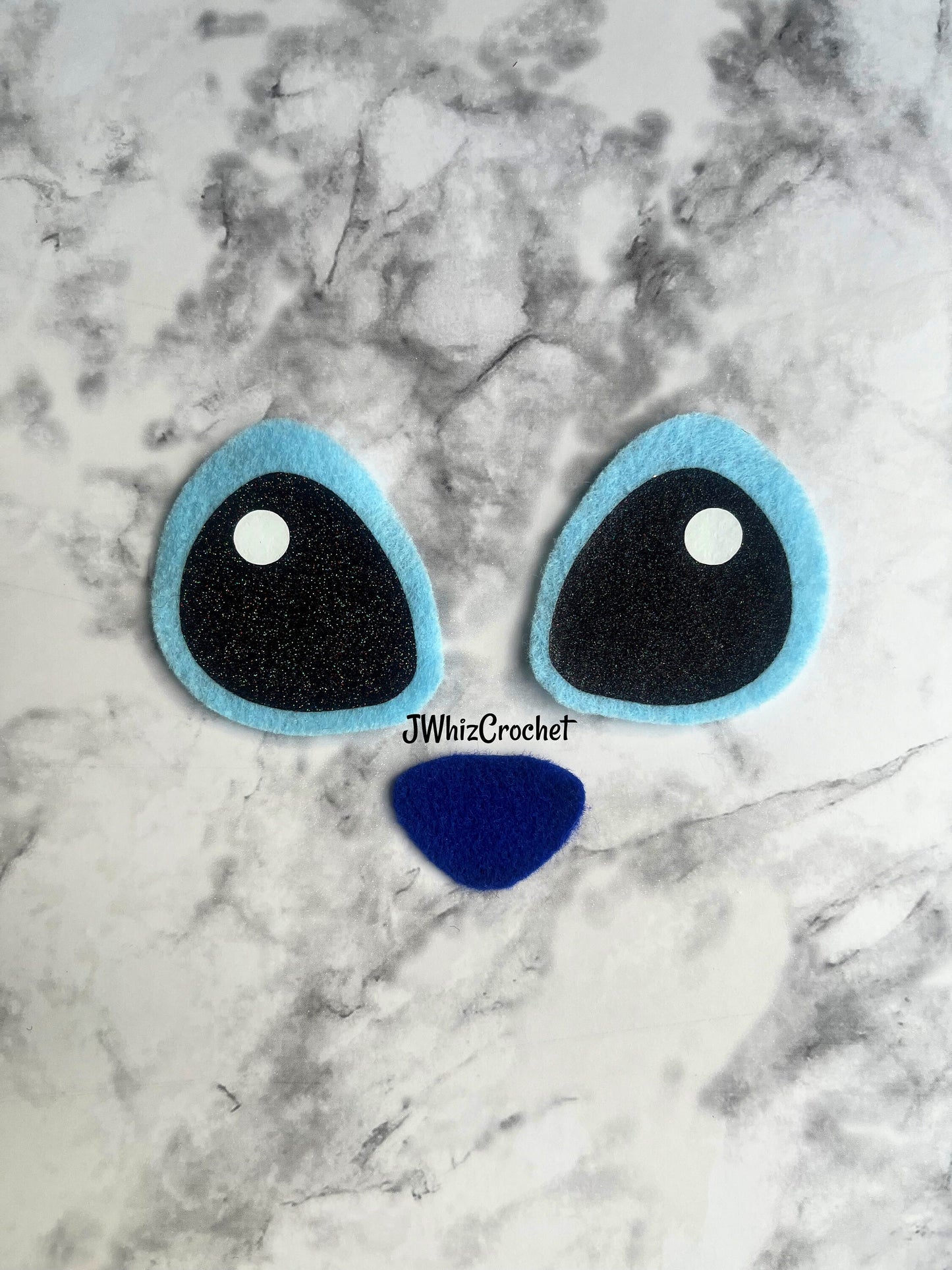 5 Sets Felt Glitter Stitch Eyes, Felt Glitter Angel Eyes, Alien Eyes, Felt Stitch Nose, Felt Angel Nose, Amigurumi Eyes, 3 Sizes