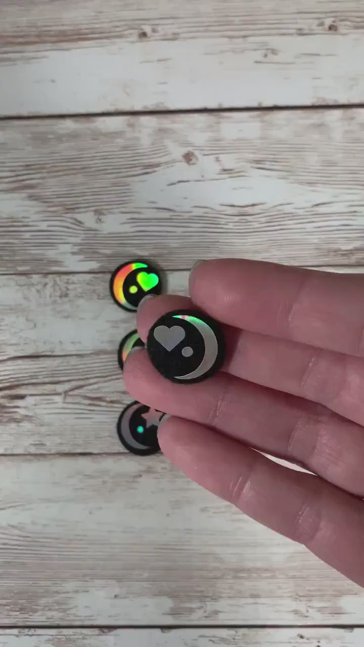 5 Sets Felt Eyes, Holographic Felt Eyes, 3/4 Inch Eyes, 1 Inch Eyes, 13mm eyes, 15mm eyes, 38mm Eyes, 2 Inch 50mm Eyes, Heart, Star, Circle